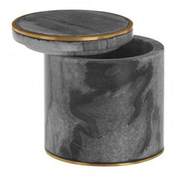 Grey Marble Brass Storage Pot