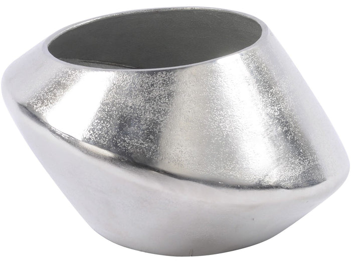Silver Abstract Aluminium Vase Small