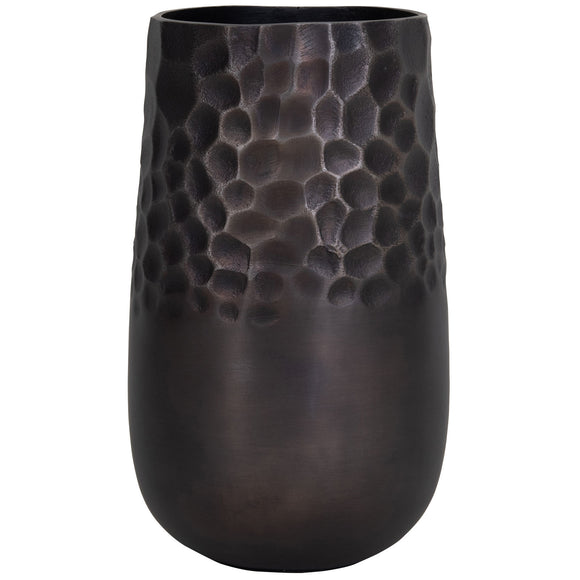 Burnished Bronze Aluminium Giraffe Pattern Vase