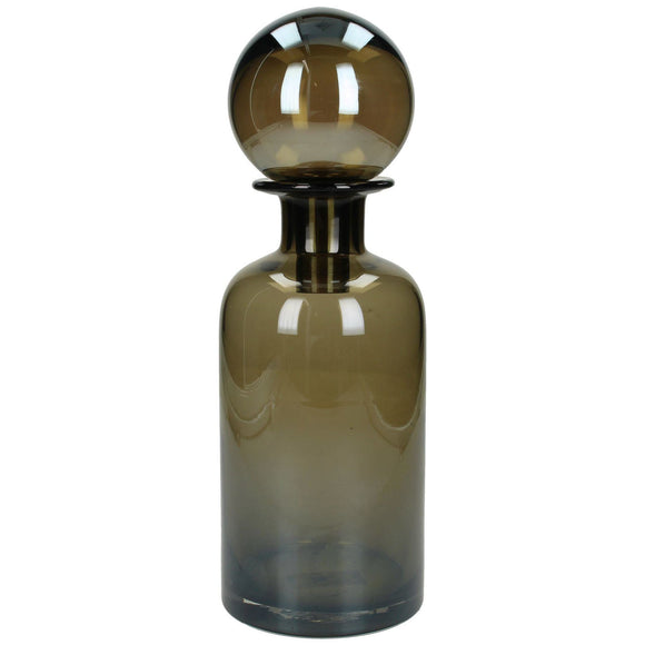 Saffron Brown Glass Bottle with Stopper Small