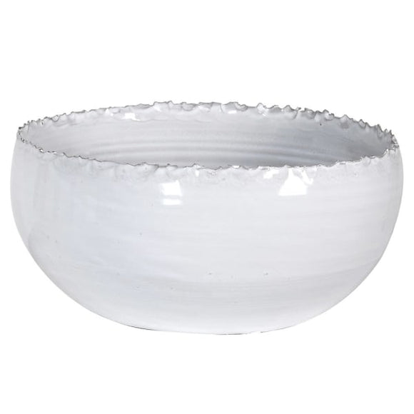 Distressed White Ceramic Bowl