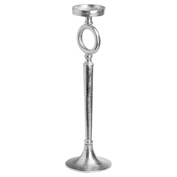 Cast Silver Small Decor Candle Stand