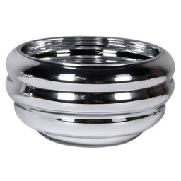 Silver Glass Ribbed Bowl