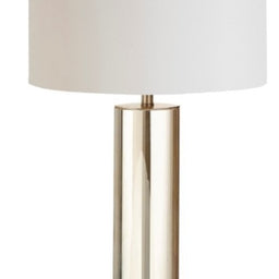 Cheshire Tall Cognac Crystal Antique Brass Table Lamp