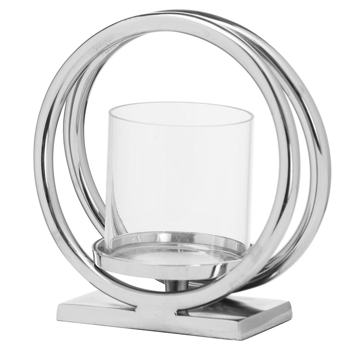 Ohlson Silver Large Twin Loop Candle Holder